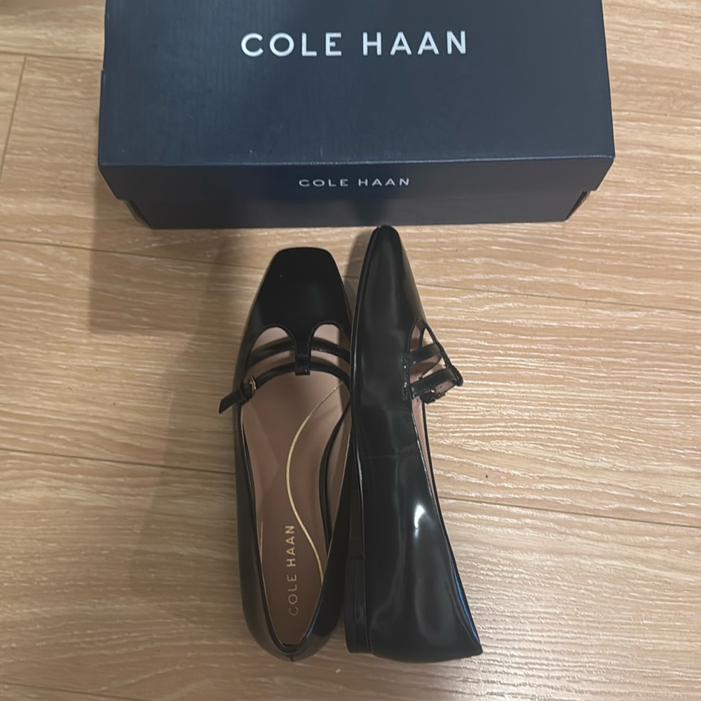 Cole Haan Black Patent Mary Jane Flats